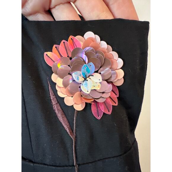 Maeve The Brynne 3D Floral Black Mini Dress NWT Size 6 Anthropologie - Picture 7 of 12